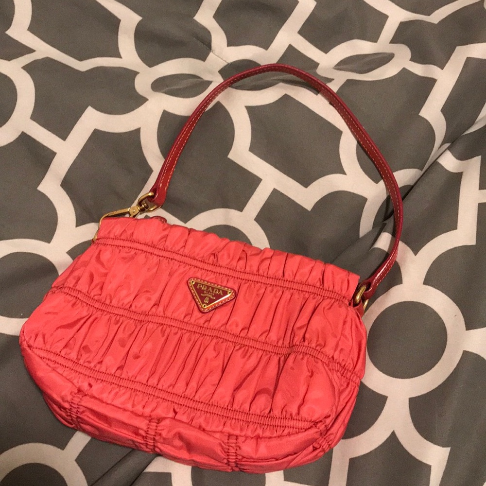 Prada nylon pink tessuto gaufre pochette bag